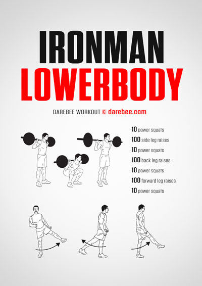 Ironman is a DAREBEE home fitness barbell and bodyweight exercises lower body workout that will give you a strong, powerful and mobile body.