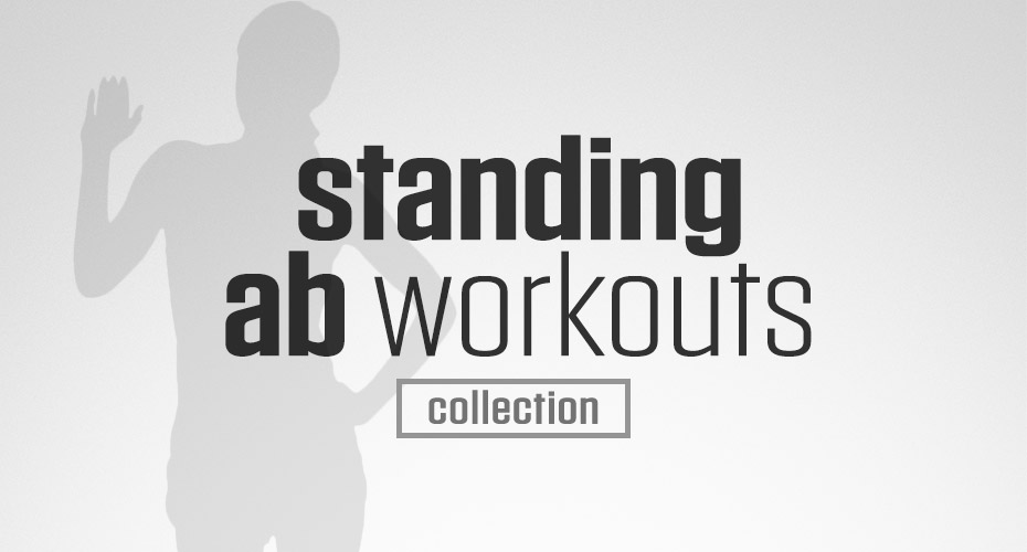 Standings Abs Workouts Collection is a DAREBEE home fitness no-equipment collection of workouts that will work your abs without the strain of over-repetitive movements.