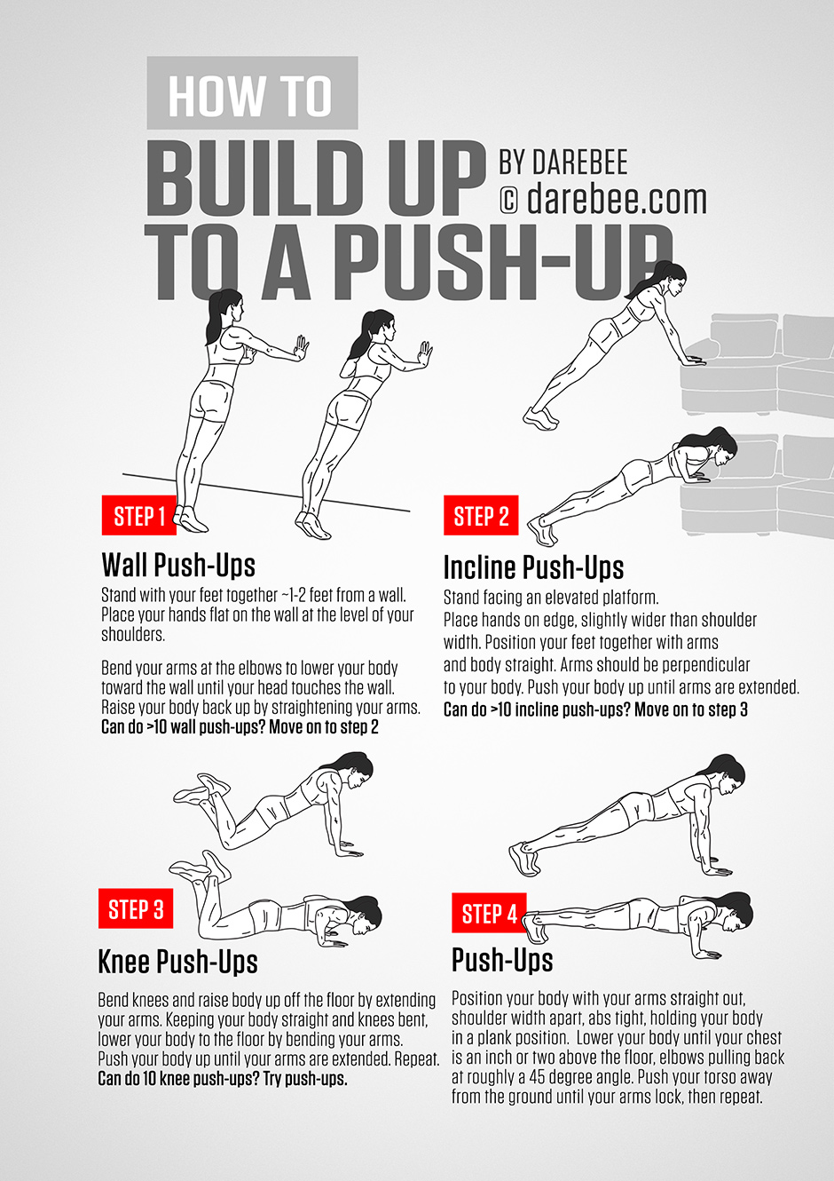 Push-Ups Guide - How to Build Up to a Push-Up