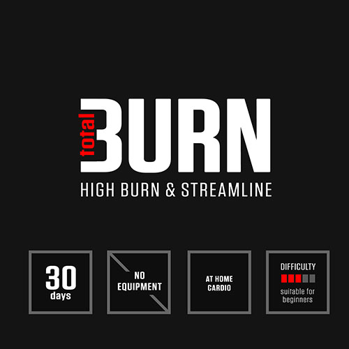 Total Burn is a Darebee no-equipment, home fitness total body 30-day exercise  program you can do at home, that will help you get stronger and feel healthier.