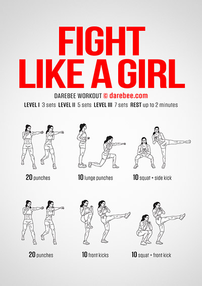 The fight like a girl workout from Darebee