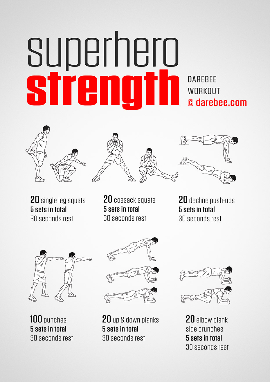 Superhero Strength free workout from Darebee