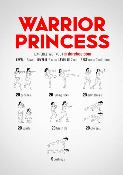 Warrior Princess is a Darebee, home-fitness, combat moves-based workout that will change your body and mind.